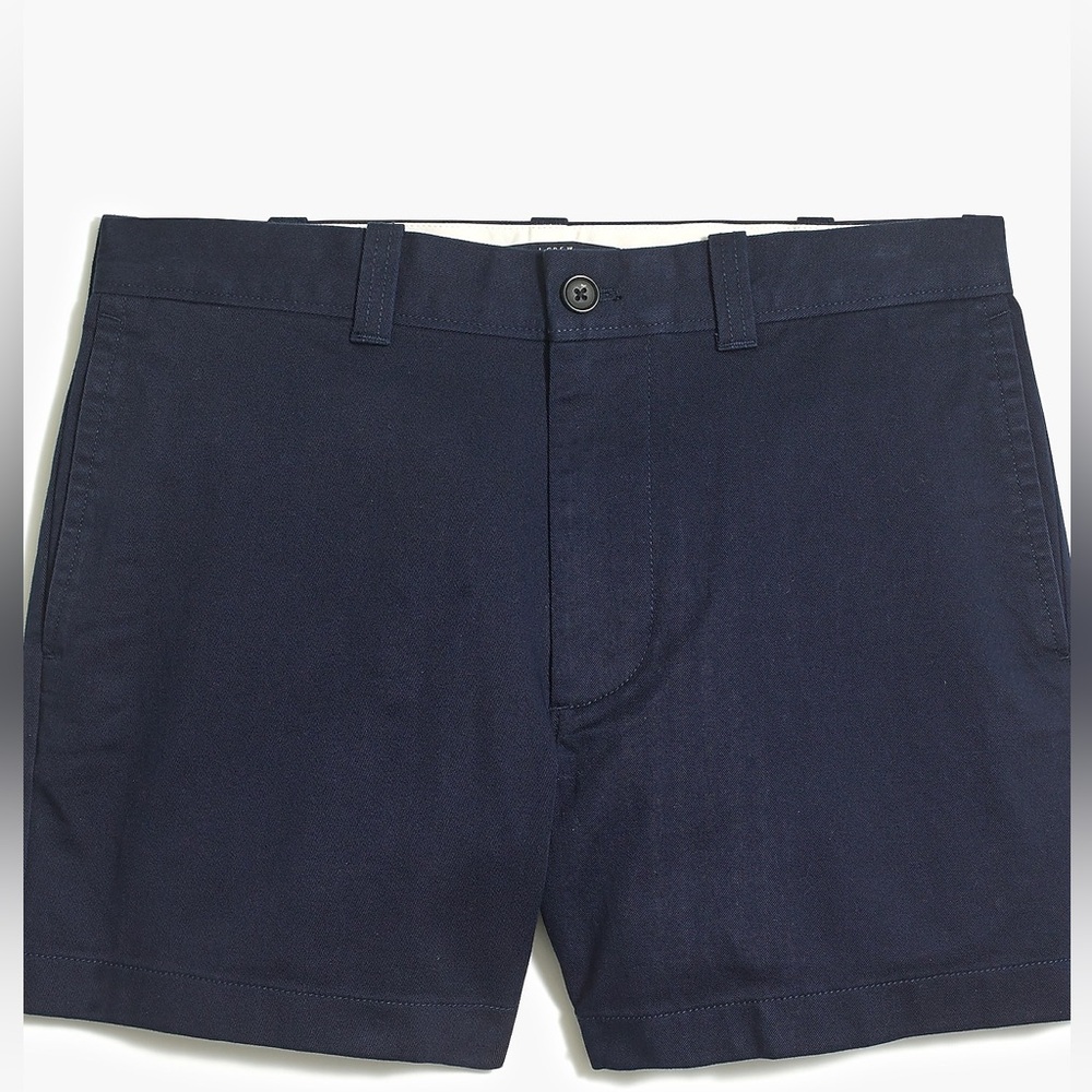 J. Crew Factory Flex Chino Shorts with 5” Inseam Navy Size 29 NWOT